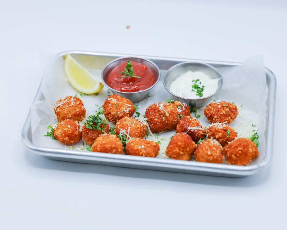 Fried breaded scallops